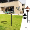 thumbnail image 1 of Iron Ground Stake Bird Feeder, No Spill Anti-Squirrel Rust-Proof Metal Design, Weather-Resistant Sturdy Stake Easy to Disassemble Clean Fill for Outdoor Garden Lawn Courtyard Bird Feeding, Brown, 1 of 7