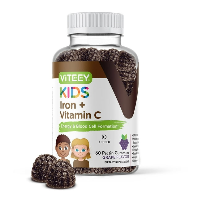 Iron Gummies for Kids with Vitamin C Supports Energy, Blood Cell Formulation, Blood Builder