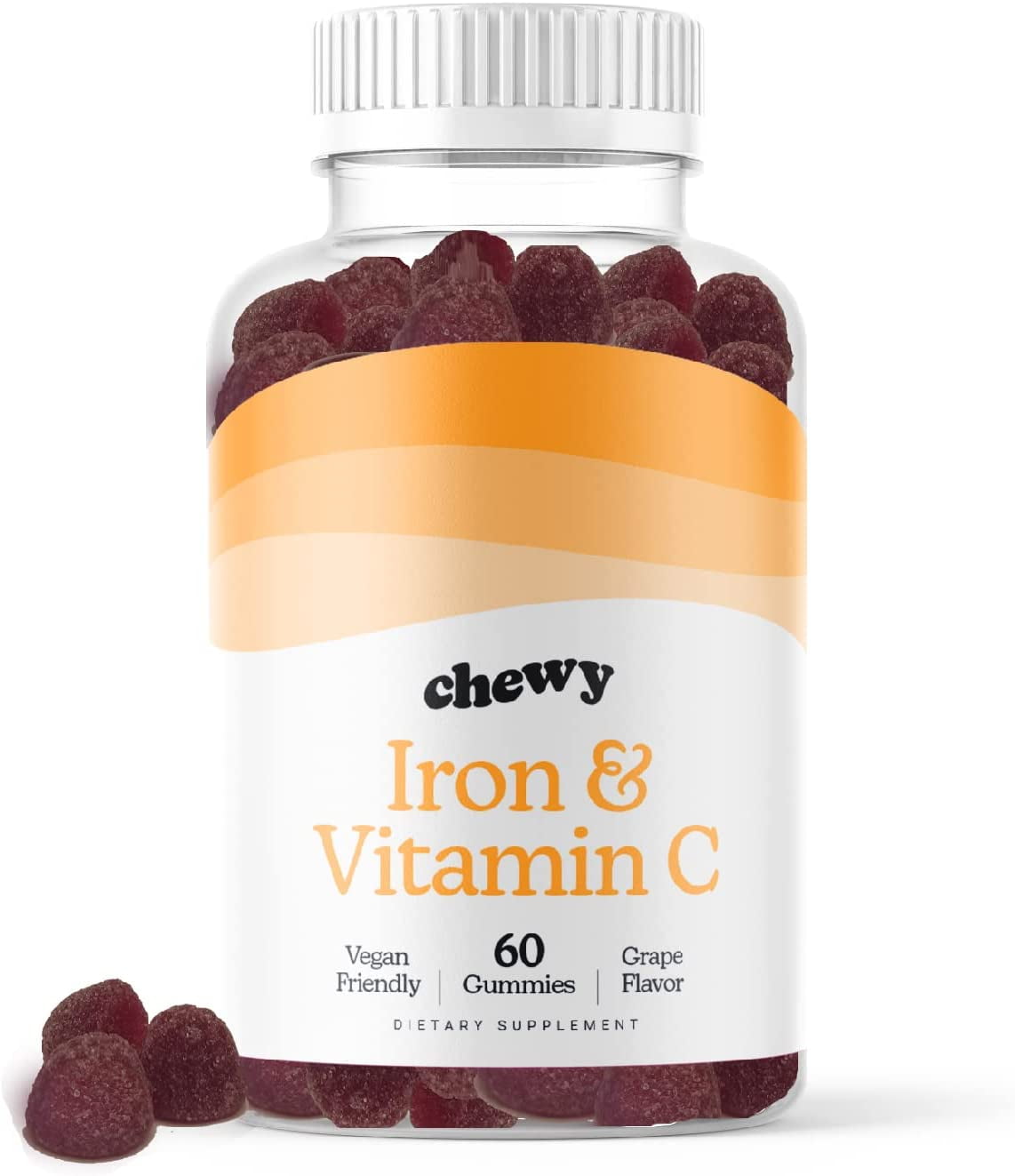 Iron Gummies Supplement with Vitamin C by Chewy Iron Chewables for