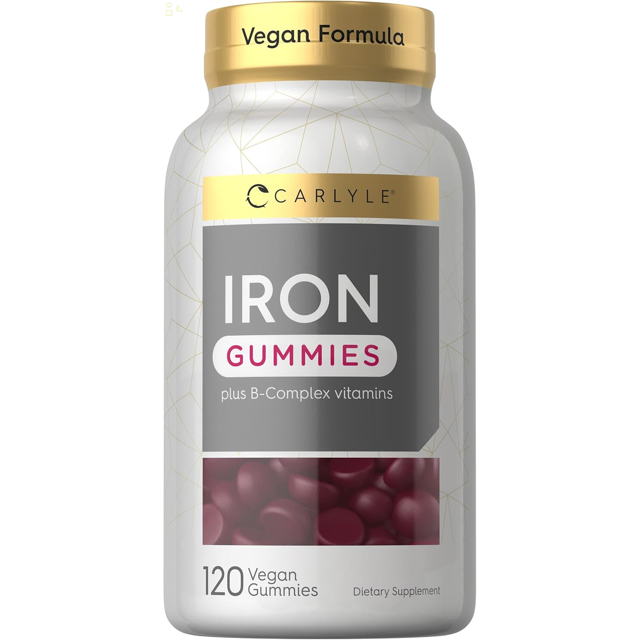 Iron Gummies plus Vitamins 120 Count Vegan, NonGmo