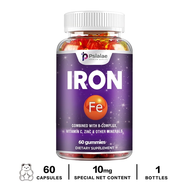 Iron Gummies - with Vitamin C - Hemoglobin Formation, Energy, Immune ...