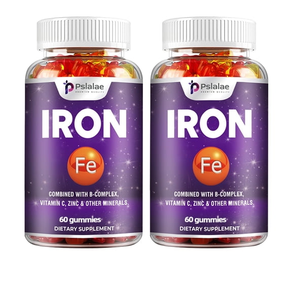 Iron Gummies - with Vitamin C - Hemoglobin Formation, Energy, Immune & Blood Support - 60 Gummies