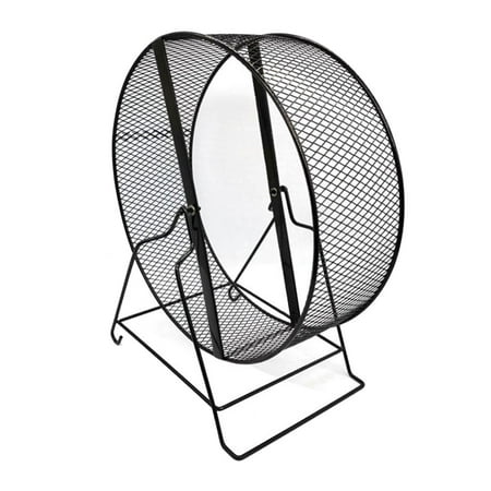 Iron Hamster Running Exercise Wheel with Bracket Guinea Pig Jogging Wheel for Hedgehogs, Rats, Squirrel Silent 32x19x36.5cm