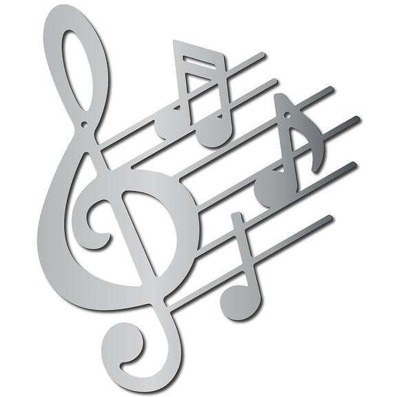 Iron Hanging Decors Metal Art Wall Decoration Musical Note for Living Room Home Office Garden Kitchen Hotel Balcony with Wall Anchor & Screw