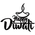 thumbnail image 1 of Iron Hanging Decors Metal Art Wall Decoration Word Happy Diwali for Living Room Home Office Garden Kitchen Hotel Balcony Matte Gunmetal Color, 1 of 7