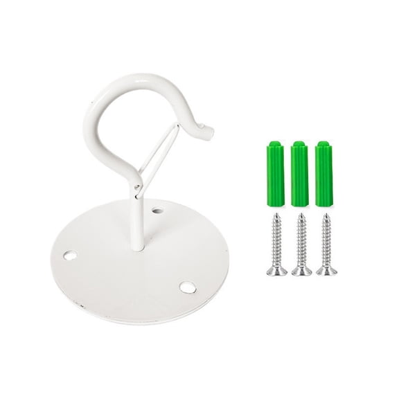 Iron Hanging Hooks Decorative Ceiling Hanger for Plant Baskets Lanterns and Wind Chimes with Safety Spring White