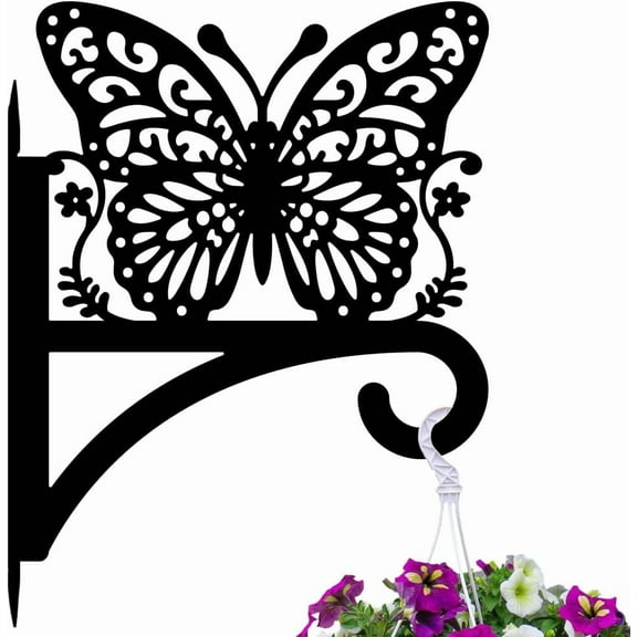 Iron Hanging Plant Hanger Bracket Wall Mounted Plant Hooks Butterfly 338x400x1.8mm