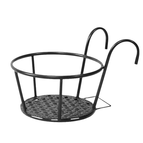 Iron Hanging Plant Holder Over The Rail Metal Fence Planters, Hanging Bucket Flower Pot Holder for Patio Balcony Outdoor Plants