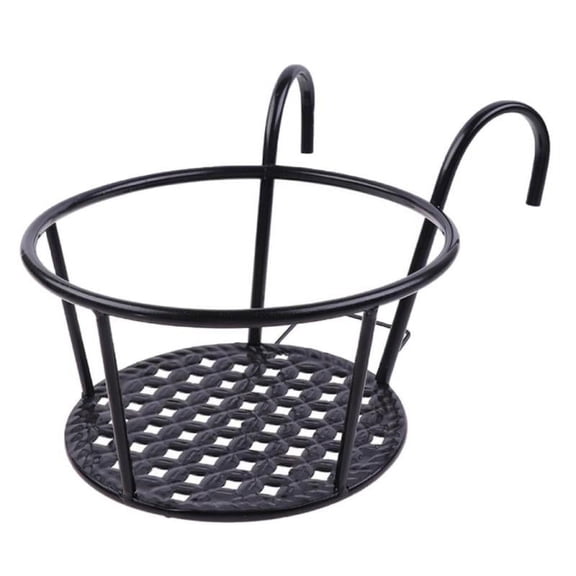 Iron Hanging Railing Planter Flower Pot Holder Plants Baskets for Patio Balcony Porch or Fence
