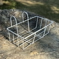 thumbnail image 1 of Iron Hanging Shelf Basket with Hooks,Balcony Planter Shelf Hanging Flower Pot Holder Cubicle Hanging Shelf Railing Plant Hanger-32.5 x 17.5 x 11.5cm/13.9x6.9x 4.5inch,White, 1 of 4