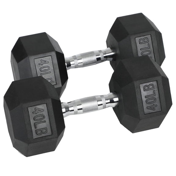 Iron Hexagonal Cast Exercise Dumbbell Free Weight with Contoured Textured Grip for Home Gym Exercise and Strength Training