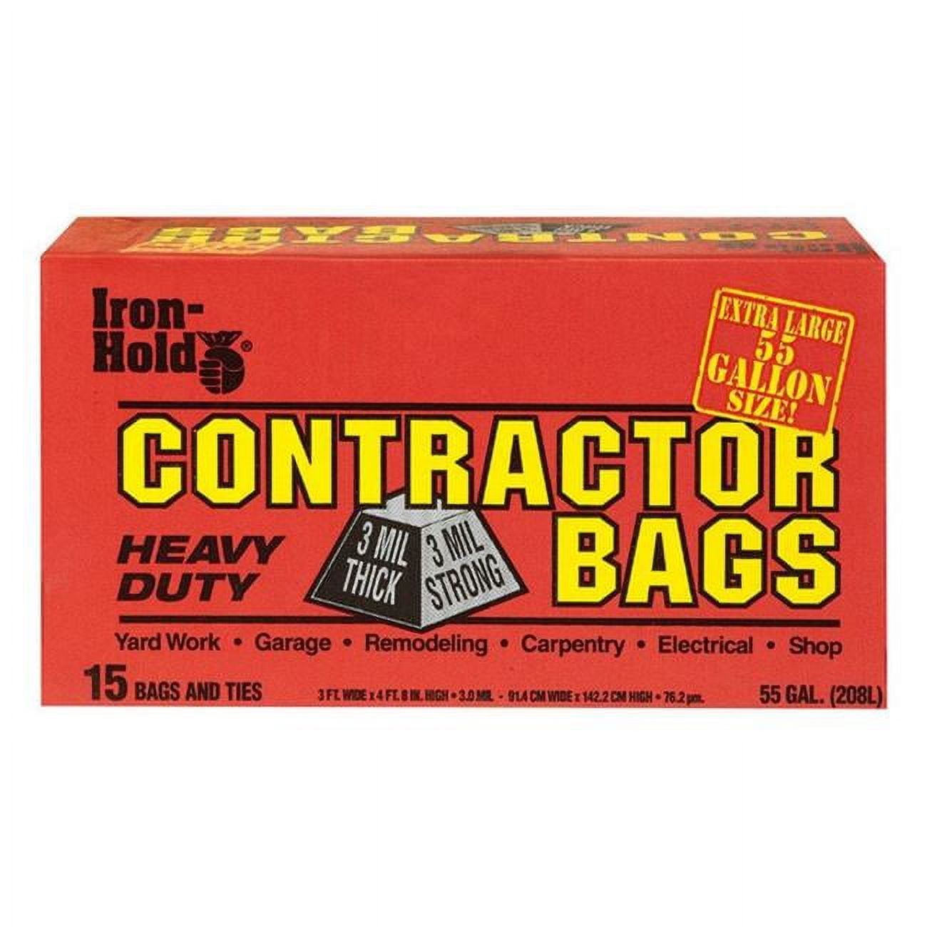  Iron-Hold - 42 Gallon Trash Bags, 3 Mil Contractor