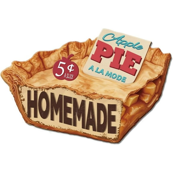 Iron Homemade Pie Metal Tin Signs 3D Pie Retro Poster Food Funny Vintage Wall Art Decor Tin Sign for Bakery Kitchen Dining Room Pizzeria Cafe Bar Pub Plaque Decorations Iron