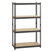 Iron Horse 2300 Riveted Metal Shelving 4-Shelf Unit 18D x 36W x 60H Black