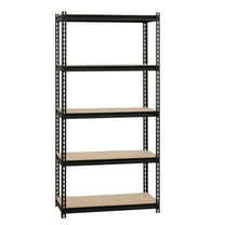 Iron Horse 2300 Riveted Steel Shelving 5-Shelf Unit, 18D x 36W x 72H, Black