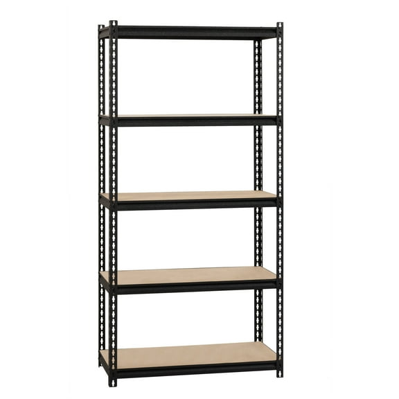 Iron Horse 2300 Riveted Steel Shelving 5-Shelf Unit, 18D x 36W x 72H, Black