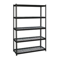 Iron Horse 2300 Riveted Wire Deck Shelving, 5-Shelf, 18Dx48Wx72H, Black