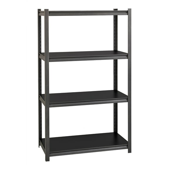 Hirsh 3200 Riveted Metal Shelving 4-Shelf Unit 18Dx36Wx60H Gunmetal Gray/Black