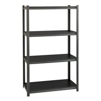 Hirsh 3200 Riveted Metal Shelving 4-Shelf Unit 18Dx36Wx60H Gunmetal Gray/Black