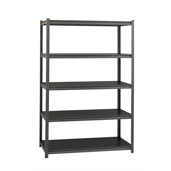 Iron Horse 3200 Riveted Steel Shelving, 5-Shelf, 24Dx48Wx72H, Gunmetal Gray/Black