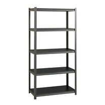 Iron Horse 3200 Riveted Steel Shelving 5-Shelf Unit, 18D x 36W x 72H, Gunmetal Gray/Black