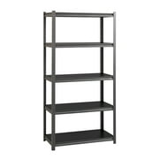 Hirsh 3200 Riveted Metal Shelving 5-Shelf Unit 18Dx36Wx72H Gunmetal Gray/Black