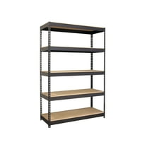 Iron Horse 3800 Riveted Steel Shelving, 5-Shelf, 18Dx48Wx72H, Black