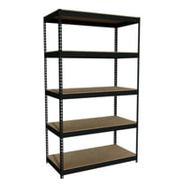 Iron Horse 3800 Riveted Steel Shelving, 5-Shelf, 24Dx48Wx84H, Black