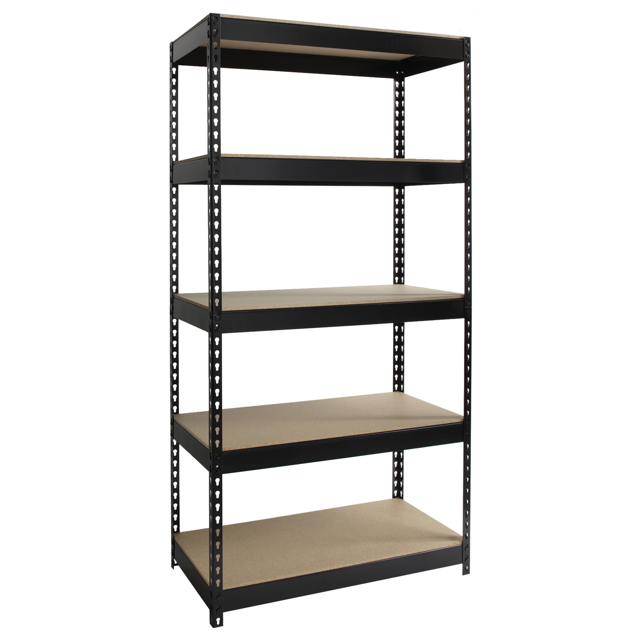 Iron Horse 3800 Riveted Metal Shelving 5-Shelf Unit 18D x 36W x 72H Black