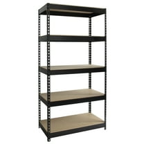 Iron Horse 3800 Riveted Steel Shelving 5-Shelf Unit, 18D x 36W x 72H, Black