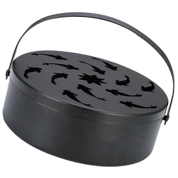 Iron Incense Storage Box Scented Sticks Holder For Black Rectangular Shape Indoor Use 1Pack