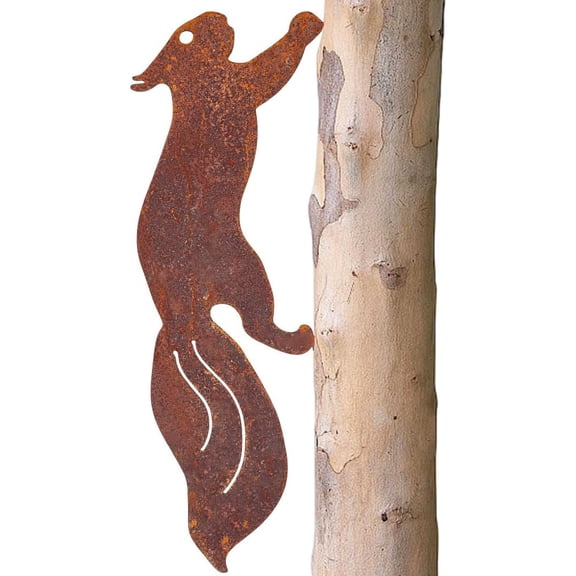 Iron Iron Rusty Squirrel Metal Rusty Running Squirrel to Screw in Wood Silhouette Squirrel Decor Art Ornament Animal Statue Stake Decoration for Home Garden Yard Outdoor 16.7 x 6Inch Iron