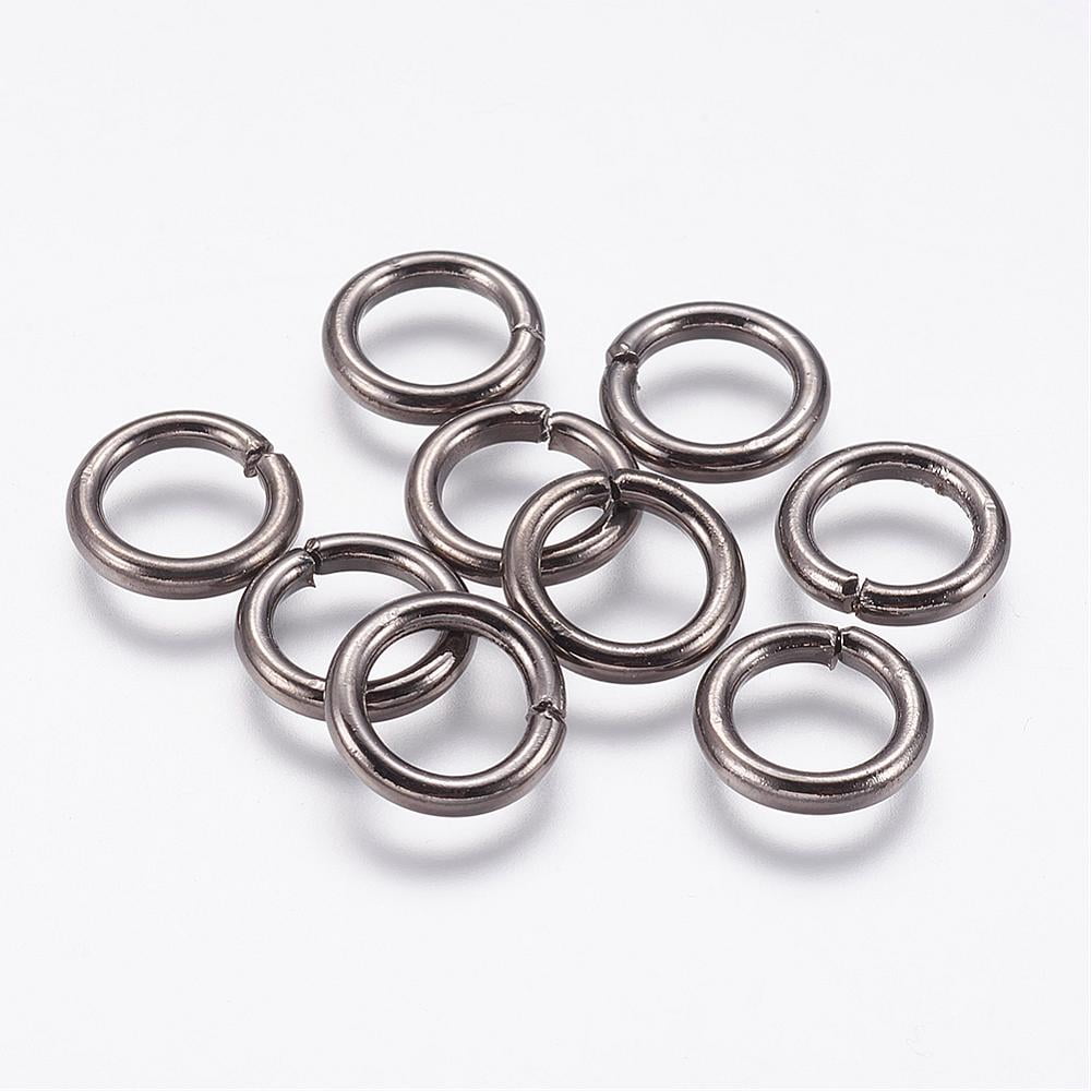 Iron Jump Rings Open Jump Rings Gunmetal 12 Gauge 12x2mm Inner Diameter: 8mm