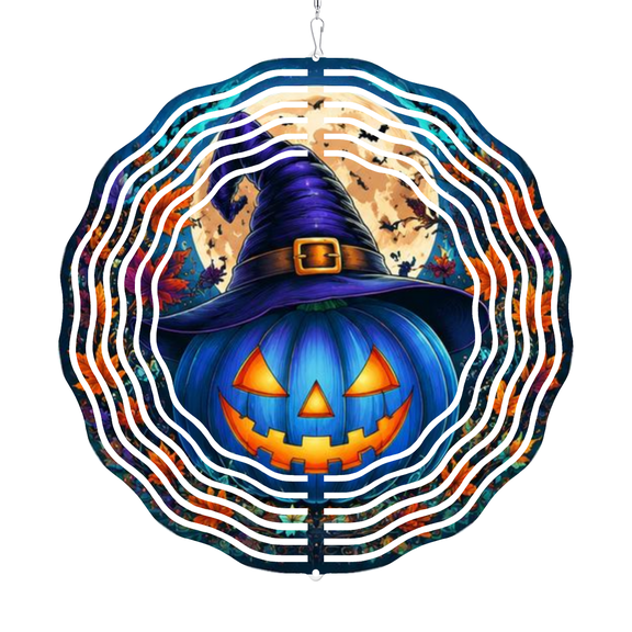 Iron Kinetic Wind Spinner, 1010 Inch Wind Chime Metal Pendants - Spinning Pumpkin Hanging Ornament for OutdoorIndoor, Garden, Balcony - Durable Seasonal Decoration for Halloween, Thank