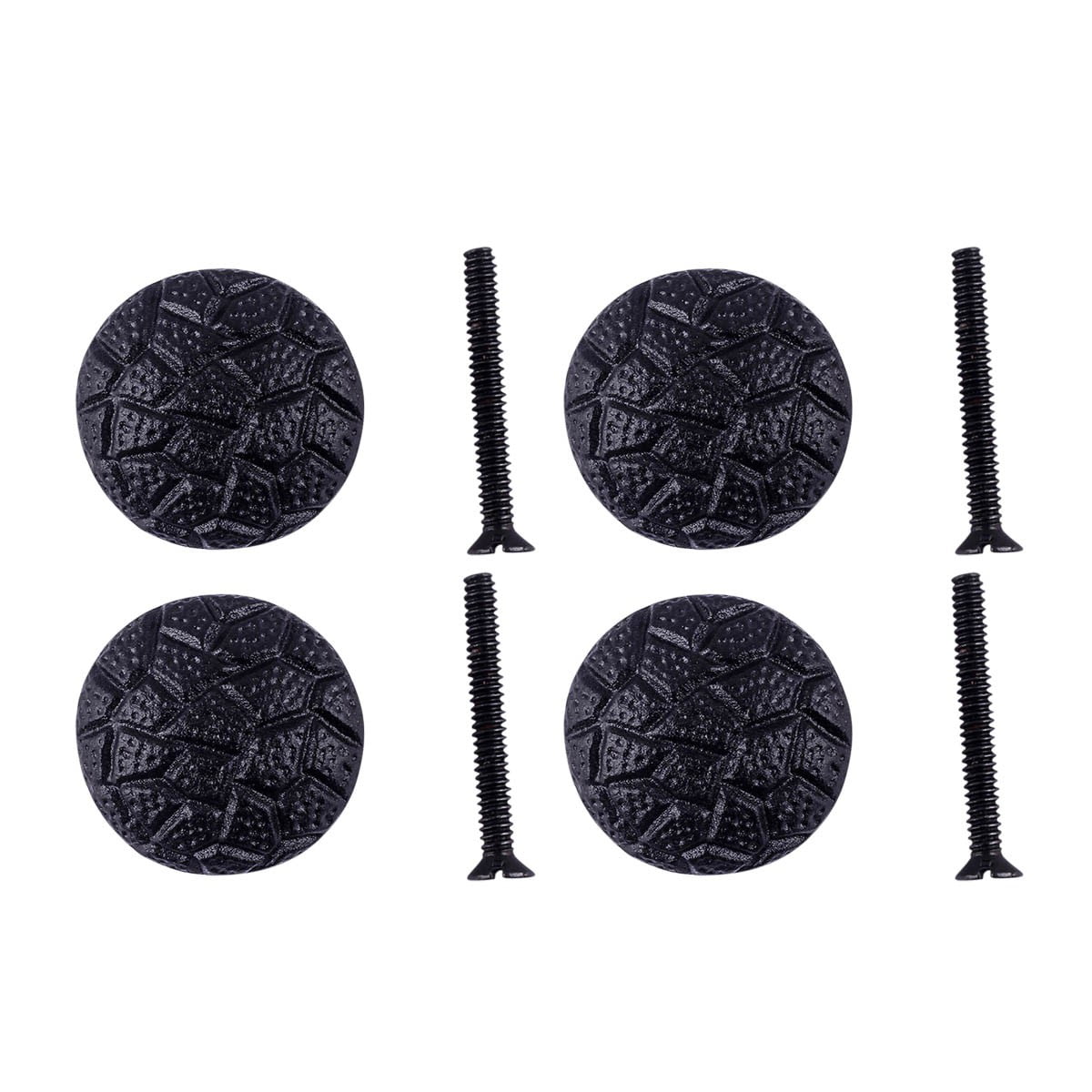 Iron Kitchen Cabinet Knob Black Round Cobble Stone style Kitchen Cabinet Hardware Pack of 4|Renovators Supply