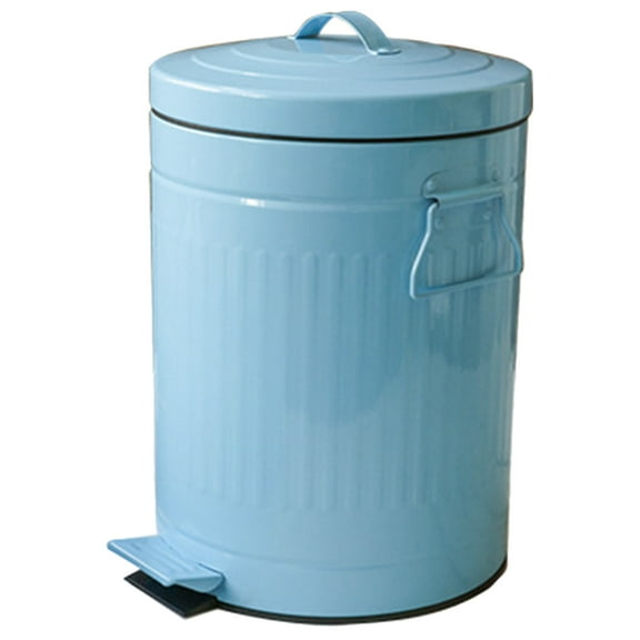 Kitchen Dust Bin Office Waste Container Black Bins Room White Sky-blue