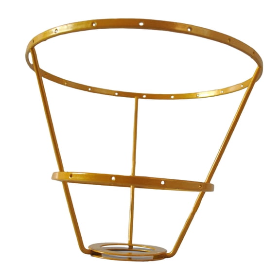 Iron Lamp Shade Frame , Tabletop Light Stand Holder Sturdy Support DIY Lampshade Frame for Dining Room Anniversary Light Cage Guard Bar , Aureate 18cm