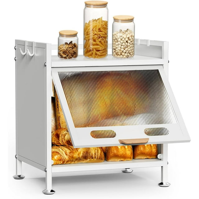 Iron Large Bread Box for Kitchen Countertop, Large Bread Storage