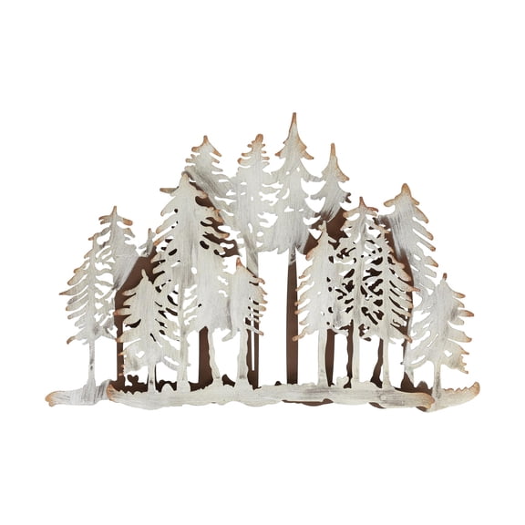 Iron Layered Trees 17.25x1x12" Silver/Brown