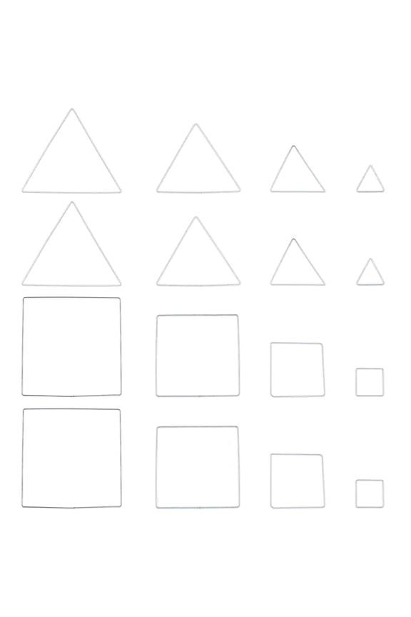 Iron Linking Ring 16 Pieces Metal Iron Triangle & Square Dream Catcher Rings Hoop Hanging Wall Decoration Handmade Dream Catcher Ornament for Bedroom Garden Craft Blessing Gift