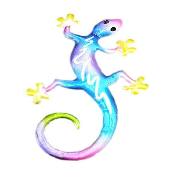 Iron Lizard Wall Art Sculpture – Metal Garden Decor Hanging for Indoor-Outdoor Use, Blue Green Red Crack Finish