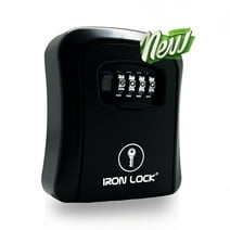 Iron Lock® Medium Wall-Mounted Key Lock Box - 4-Digit Combination Code, Waterproof, 5-Key Capacity
