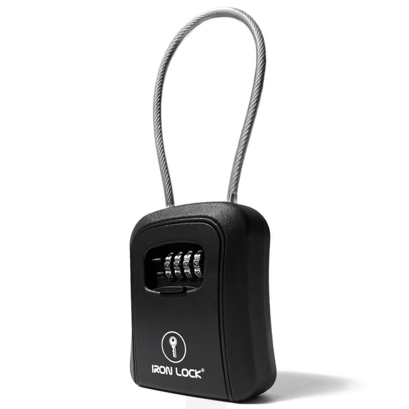 Iron Lock, Key Lock Box, Waterproof 4-Digit Combo, Removable Shackle ...