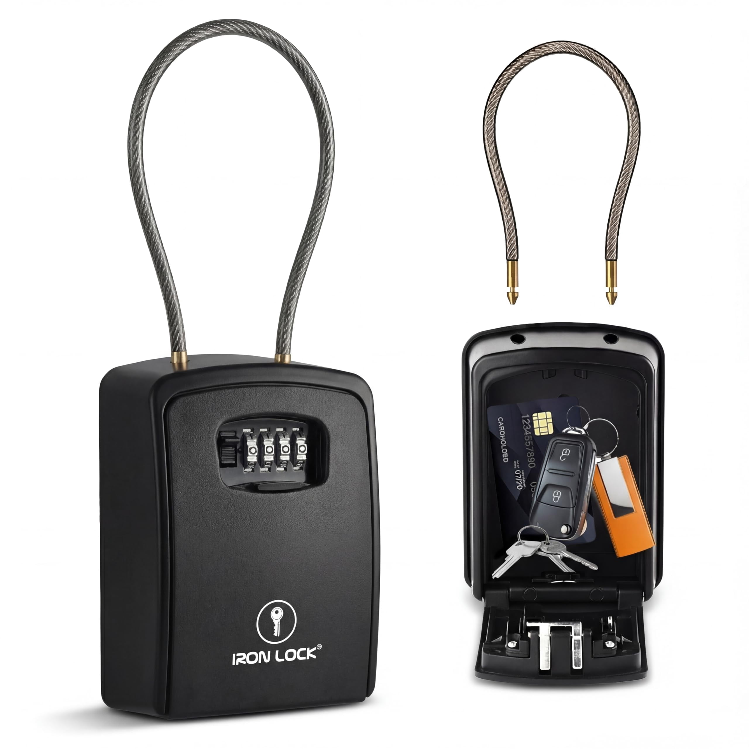 Iron Lock, Waterproof Lock Box, XXL Capacity, X-Large with Cable ...