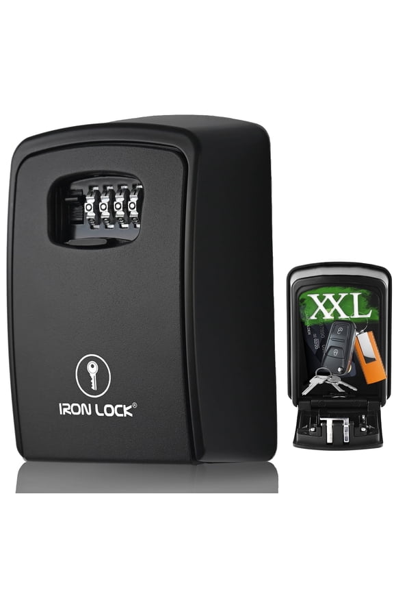 ® XXL Key Lock Box Waterproof Wall-Mounted with Resettable Combination Code, X-Large Space
