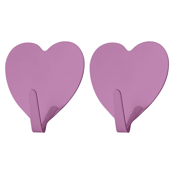 Iron Love Hook 2Pc Purple Hanging Hooks, 2X Love Hook Hooks, Purple