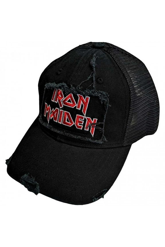Scuffed Logo Snapback Trucker Hat Adjustable Black