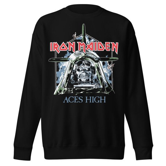 Iron Maiden Aces High Jumbo Print Unisex Sweatshirt - Black - Small