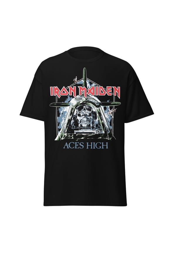 Iron Maiden - Aces High Jumbo Print Unisex T-Shirt - Black - Large