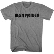 Iron Maiden Dark Logo Mens T Shirt - 2XL, Graphite Gray Heather XX-Large